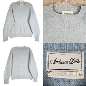 Vintage Anderson Little Sweater Men’s Size Medium M Shetland Wool Blue LS